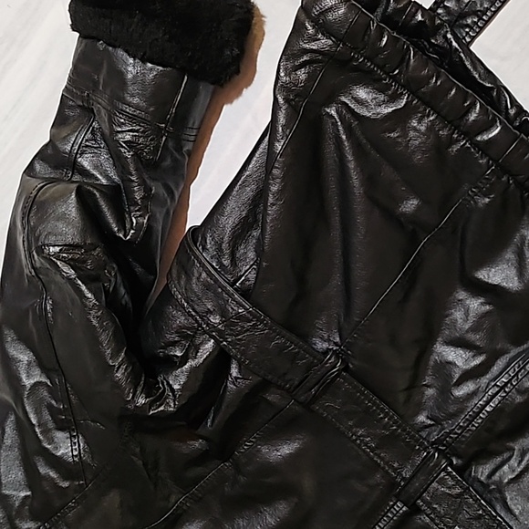 Women's Black Leather Jacket with Hood by Wilsons Leather - Picture 15 of 15